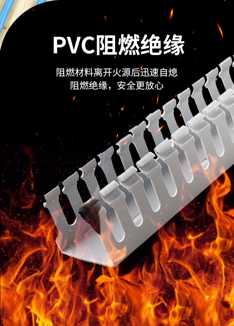 訊浦 配電柜走線槽 U型阻燃行線槽  帶蓋板 1米一根_http://oann34.cn_所有產(chǎn)品_第4張