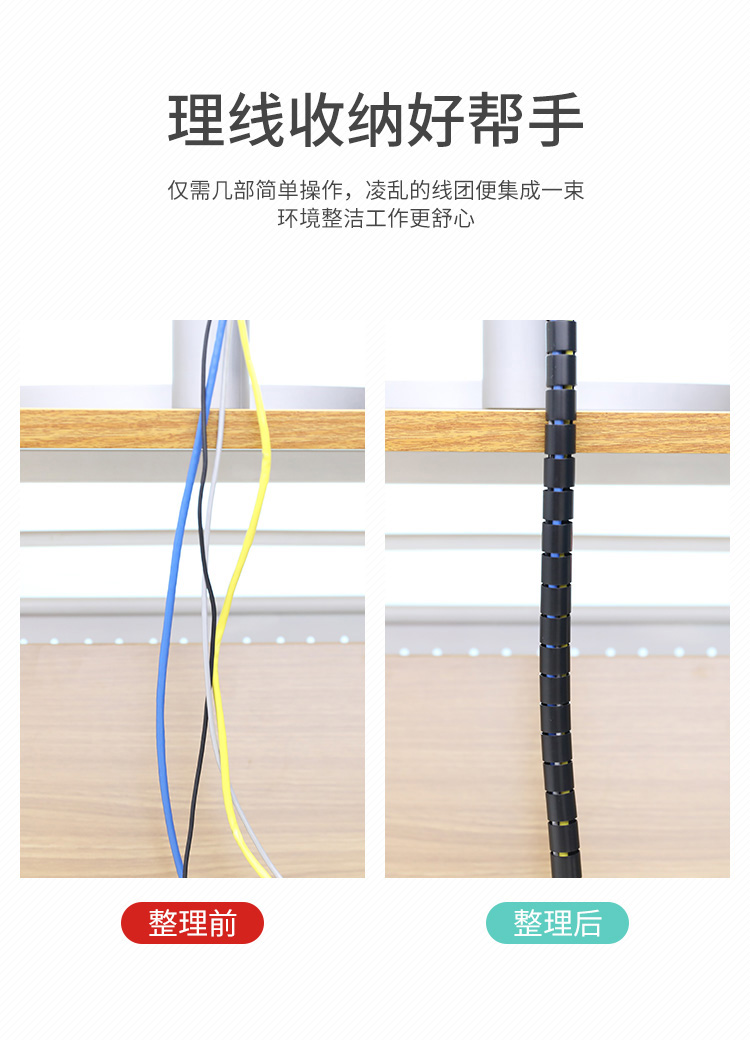 訊浦 理線管束線管 送固線夾 線纜絕緣管 黑色/白色_http://oann34.cn_所有產(chǎn)品_第3張