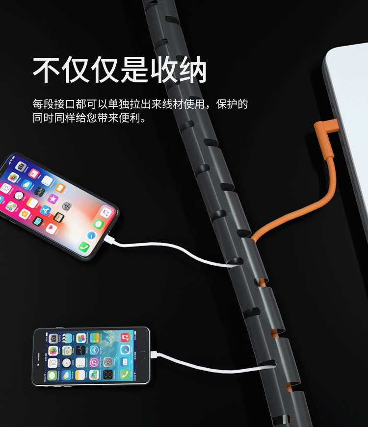 訊浦 理線管束線管 送固線夾 線纜絕緣管 黑色/白色_http://oann34.cn_所有產(chǎn)品_第2張