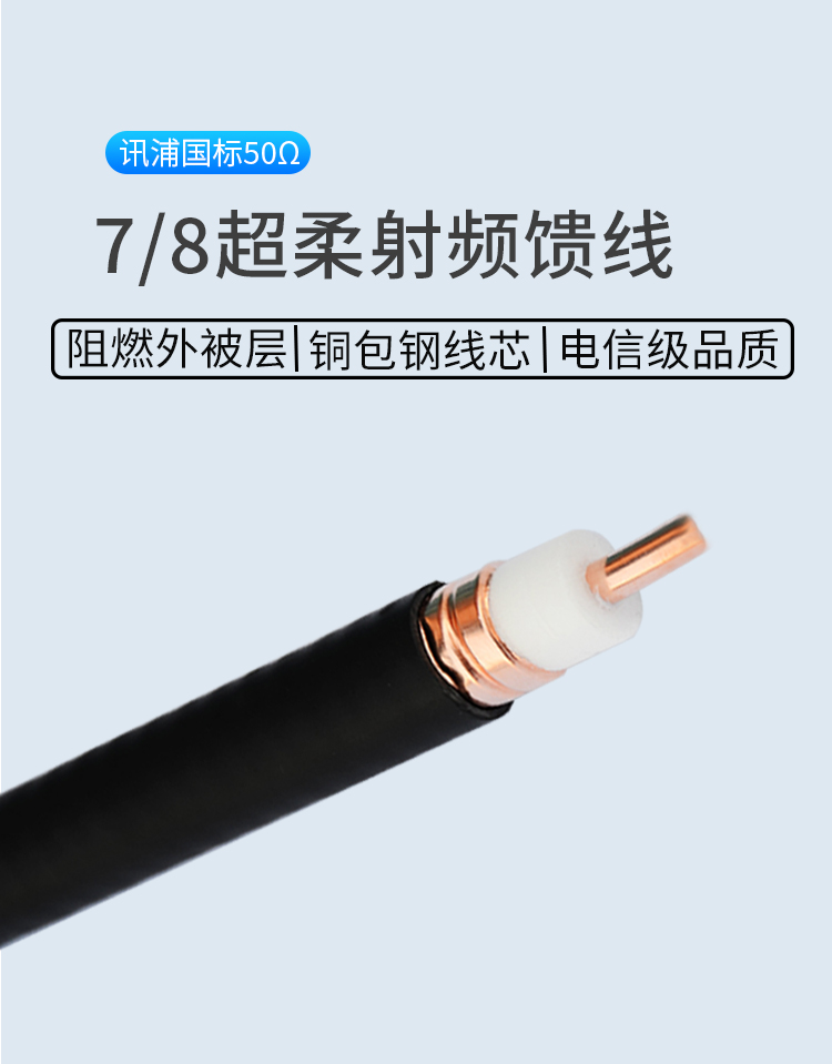 訊浦 饋線 7/8射頻饋線XRCAY50-22 50歐姆 線芯直徑9.1mm_http://oann34.cn_所有產(chǎn)品_第1張