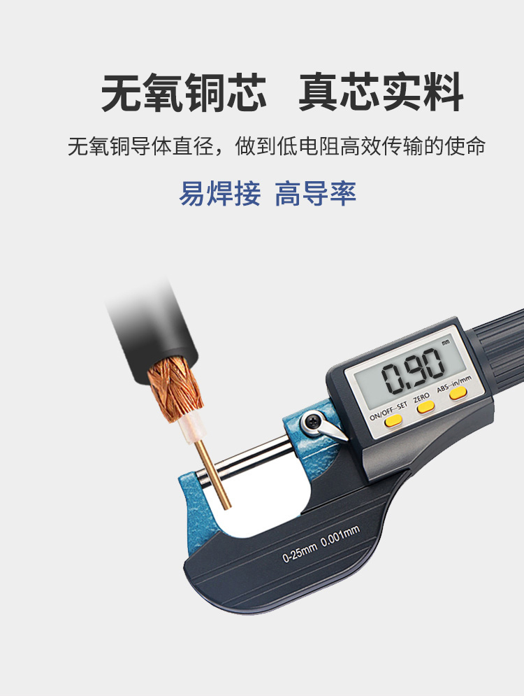 訊浦 SYV50-3 高頻同軸電纜單屏蔽/雙屏蔽 銅96編 RG58線 銅芯直徑0.9mm_http://oann34.cn_所有產(chǎn)品_第3張