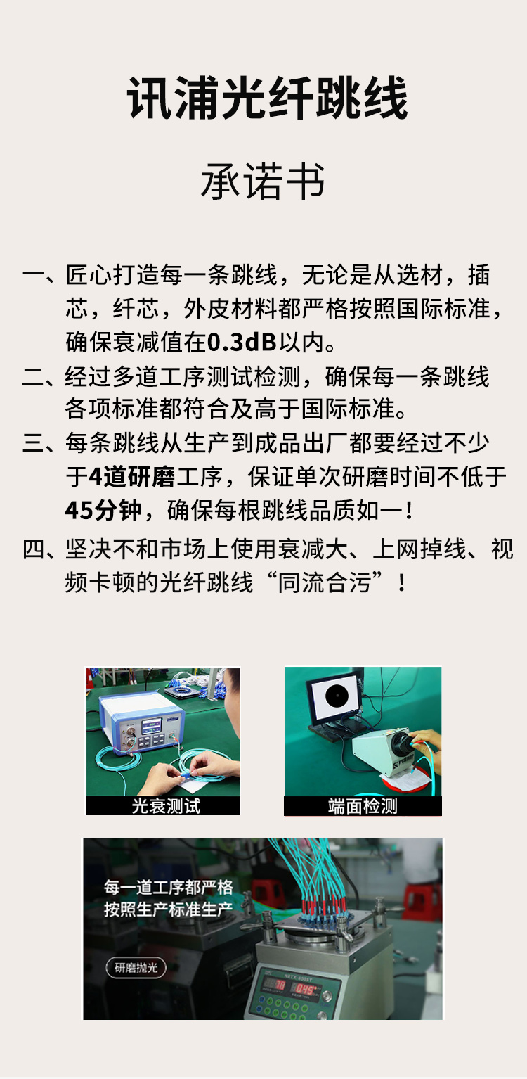 訊浦 萬兆多模光纖跳線 OM3-300雙芯 LC-FC 雙UPC接頭50/125um 低煙無鹵材質(zhì)  1.5米~50米_http://oann34.cn_所有產(chǎn)品_第2張