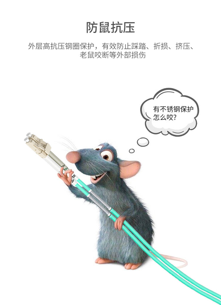 訊浦 萬(wàn)兆多模鎧裝跳線 防鼠咬光纖跳線 雙芯LC-LC跳線 50/125 3米~100米_http://oann34.cn_所有產(chǎn)品_第7張