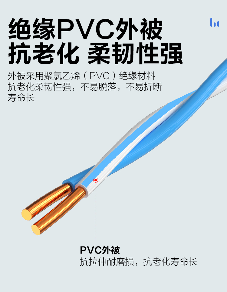 訊浦 藍白電話線 0.4純無氧銅雙絞線 2芯 100米/卷_http://oann34.cn_所有產(chǎn)品_第5張