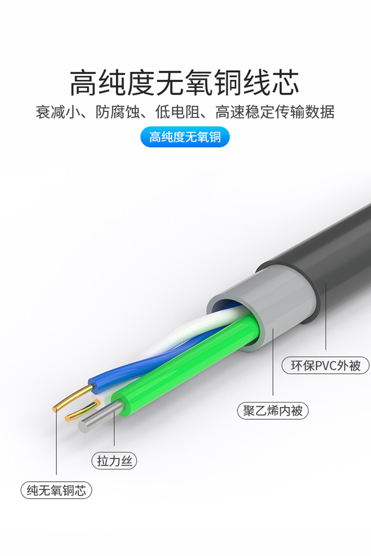 訊浦 室外電話線 二芯單股純銅 黑色外被 100米_http://oann34.cn_所有產(chǎn)品_第3張