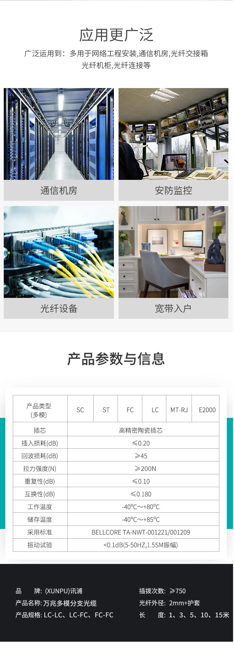 訊浦 分支光纜 OM3萬兆多模LC-LC頭分支光纜 4芯-48芯  定制商品 具體請聯(lián)系客服_http://oann34.cn_所有產(chǎn)品_第3張