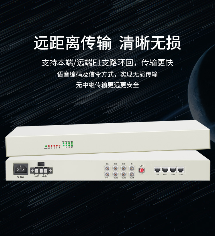 PDH光端機(jī) 4E1+4個(gè)百兆共享網(wǎng)口 4路2M機(jī)架式 單模單纖FC接口 20公里1對(duì) XN-4E1-4F-FC_http://oann34.cn_所有產(chǎn)品_第5張