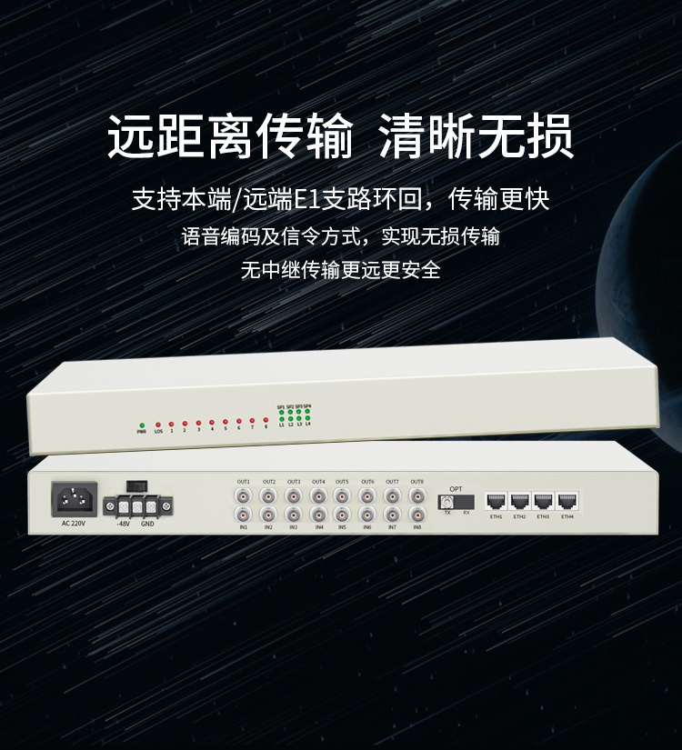 訊浦 PDH光端機 8E1+4路千兆隔離網(wǎng) 8路2M機架式 單模單纖FC接口 100公里1對 XN-8E1-4G-FC100_http://oann34.cn_所有產(chǎn)品_第5張