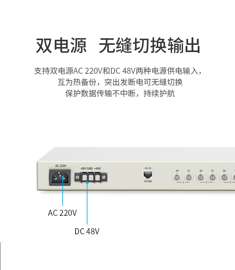 訊浦 PCM多業(yè)務(wù)光端機(jī)綜合業(yè)務(wù)4E1+4百兆共享網(wǎng)+4路電話 單模單纖FC接口20公里1對(duì) XN-4E1-4F4L-FC_http://oann34.cn_光端機(jī)_第5張